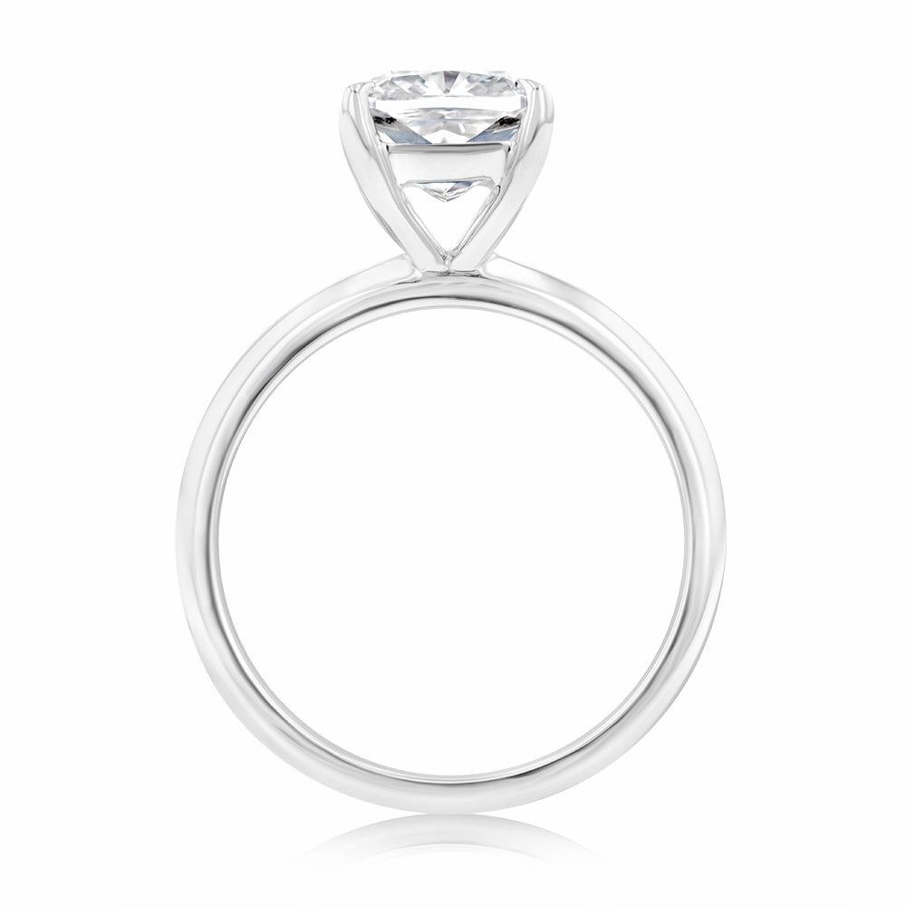 Luminesce Lab Grown Certified 2 Carat Diamond Cushion Cut Engagement Ring in 18ct White Gold