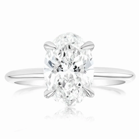 Luminesce Lab Grown Certified 2 Carat Oval Diamond Engagement Ring in 18ct White Gold