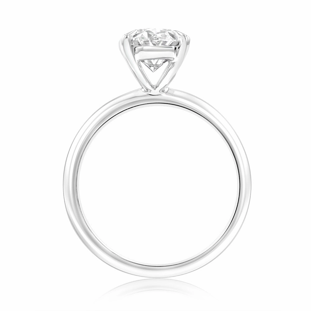 Luminesce Lab Grown Certified 2 Carat Oval Diamond Engagement Ring in 18ct White Gold