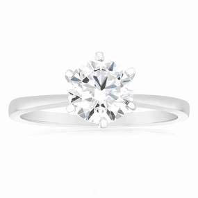 Luminesce Lab Grown Certified 2 Carat Solitaire Engagement Ring in 18ct White Gold