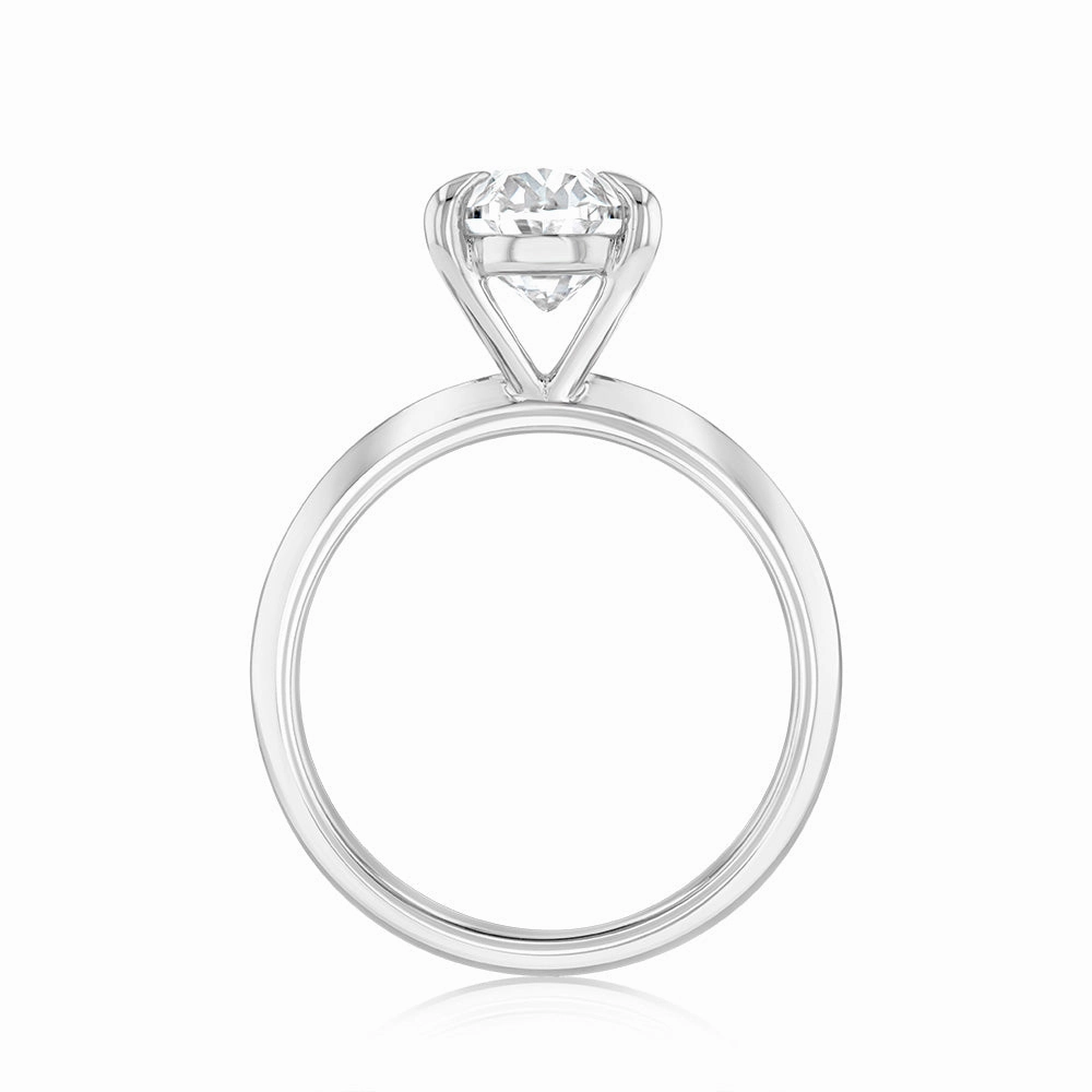 Luminesce Lab Grown Certified 3 Carat Diamond Oval Solitaire Engagement Ring in 18ct White Gold