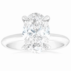 Luminesce Lab Grown Certified 3 Carat Diamond Oval Solitaire Engagement Ring in 18ct White Gold