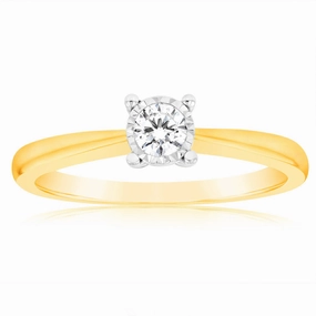Luminesce Lab Grown Diamond Engagement Ring in 9ct Yellow Gold