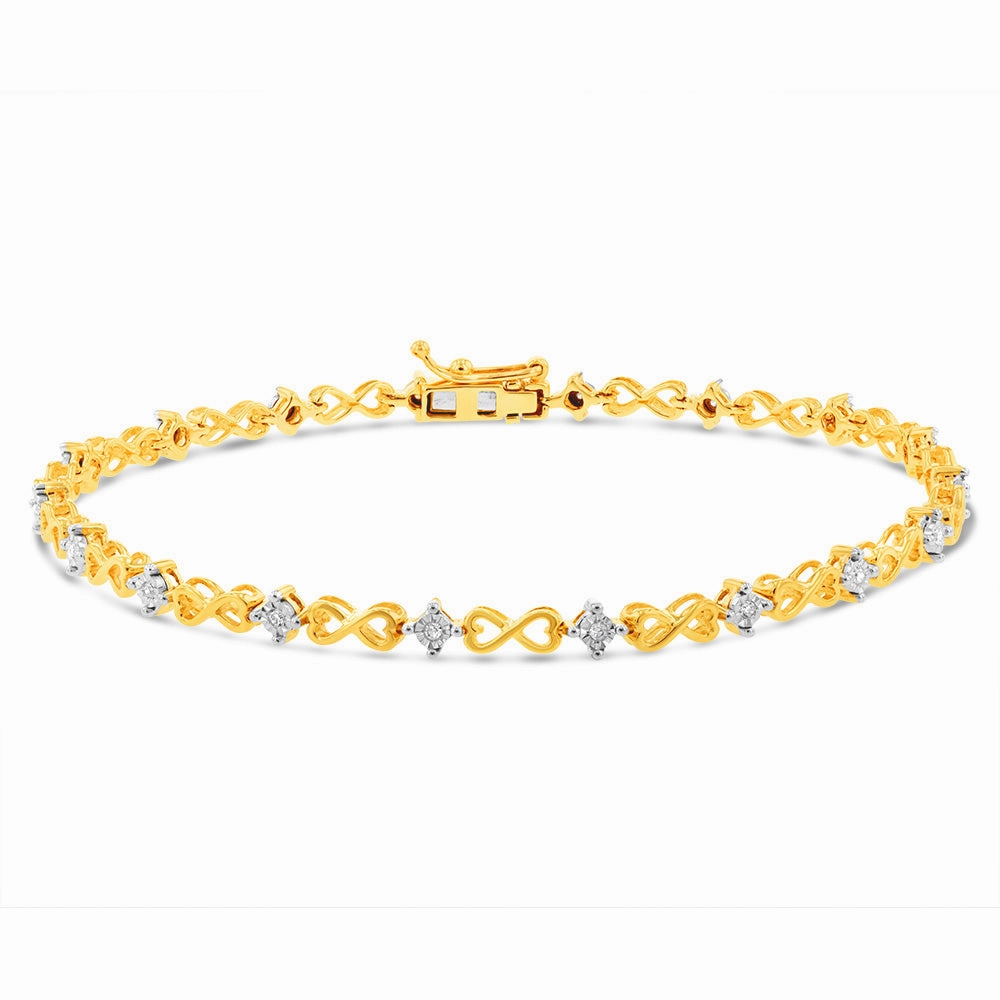 Luminesce Lab Grown Diamond infinity Bracelet in 9ct Yellow Gold