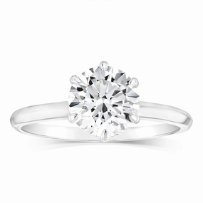 Luminesce Lab Grown Sterling Silver 2 Carat Diamond Solitaire Ring