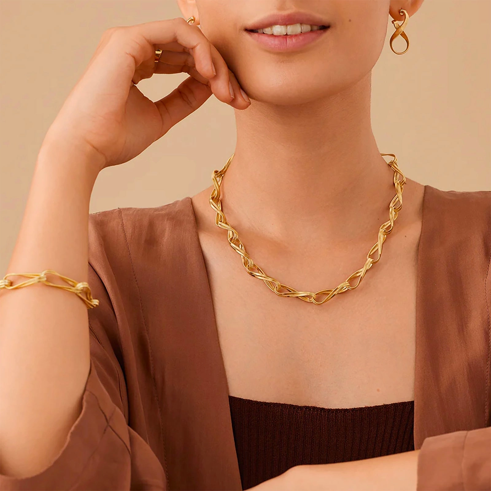 Marrakech Onde Twisted Double Coil Link Necklace