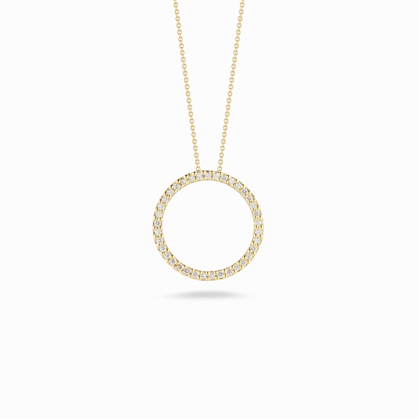 Medium Diamond Open Circle Pendant