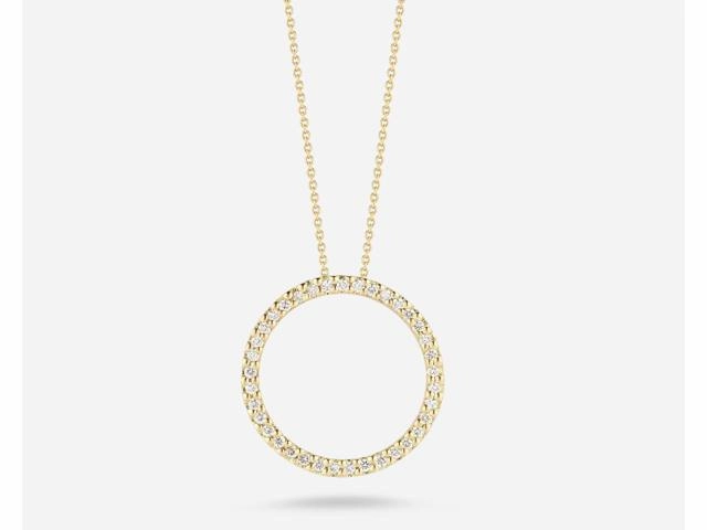 Medium Diamond Open Circle Pendant