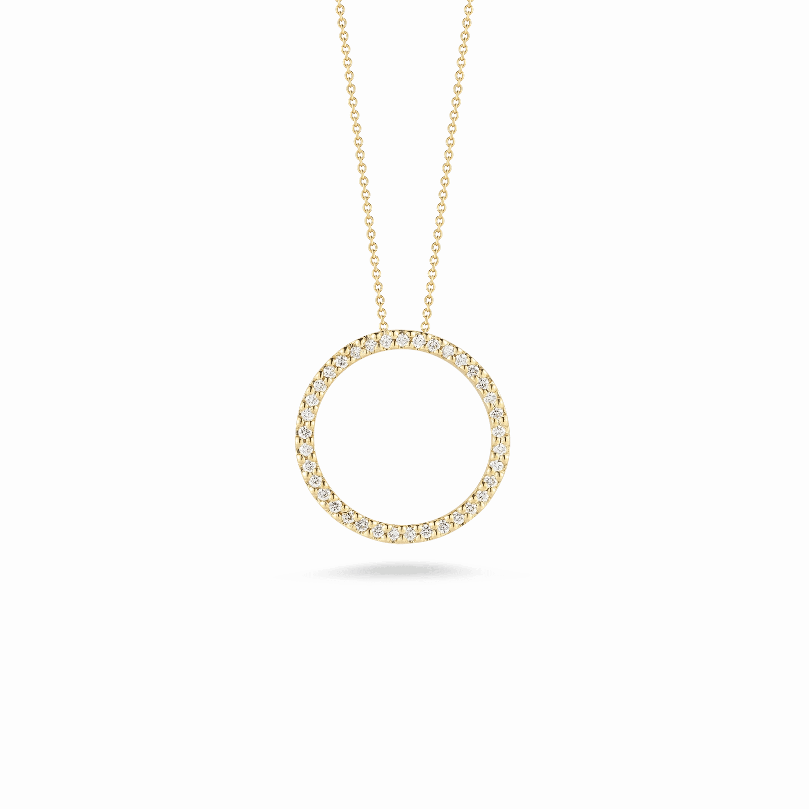 Medium Diamond Open Circle Pendant