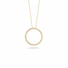 Medium Diamond Open Circle Pendant