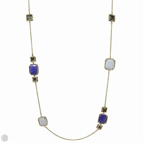 Neapolitan Scatter Necklace Designer By Kate Spade In Multi-Colored Blues