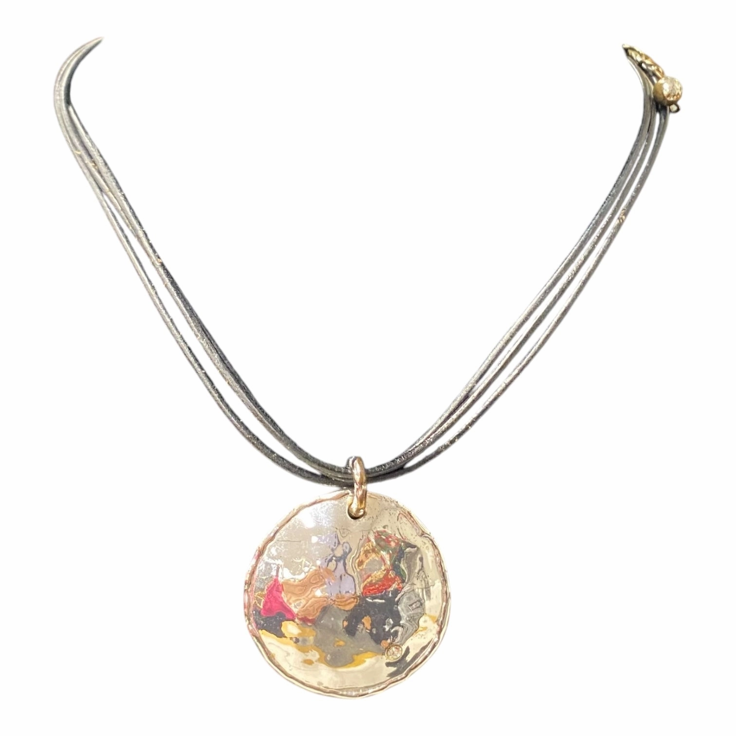 Necklace Charm By Chicos In Black & Silver