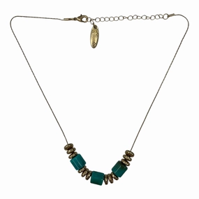 Necklace Charm By Plunder In Gold & Green