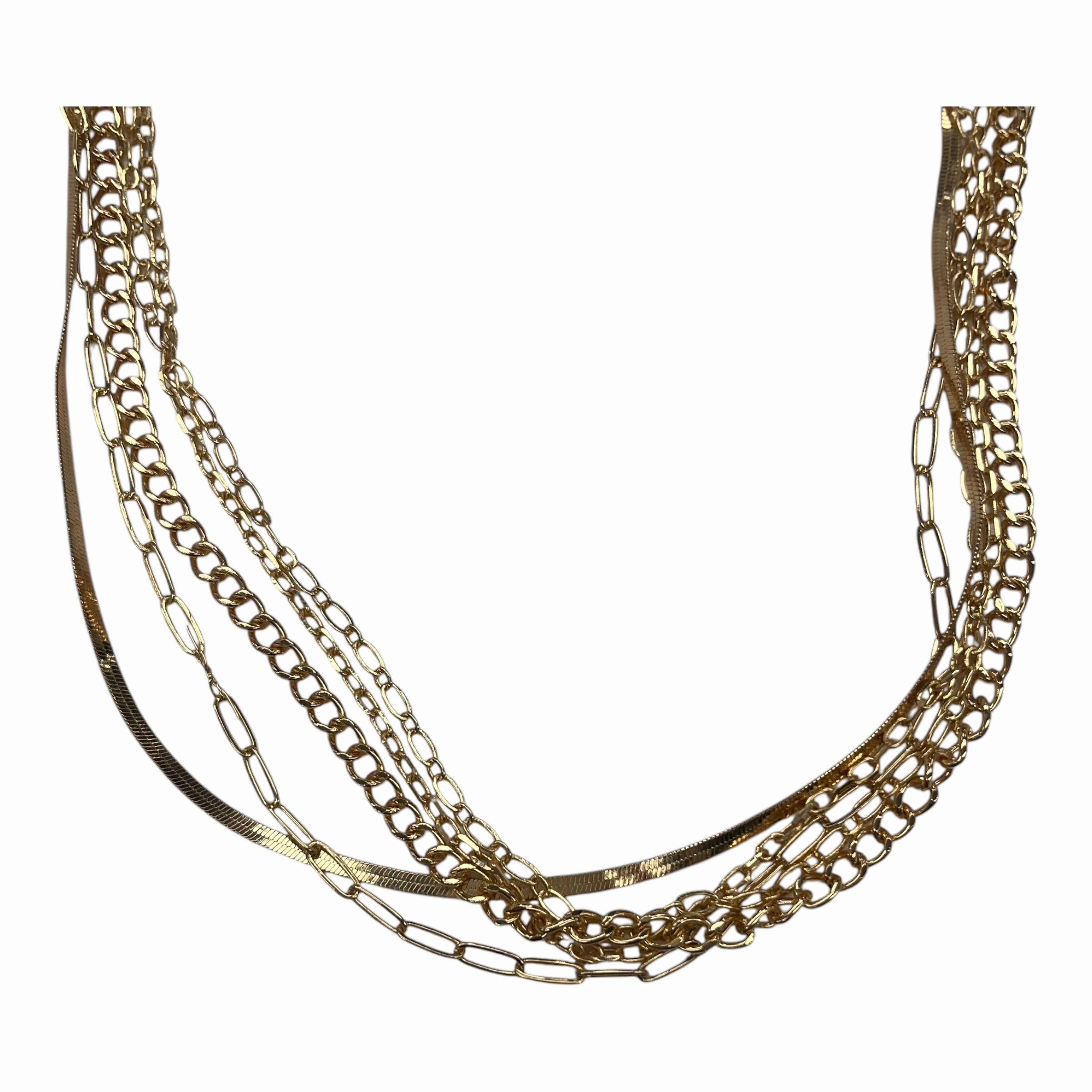 Necklace Layered By Clothes Mentor In Gold