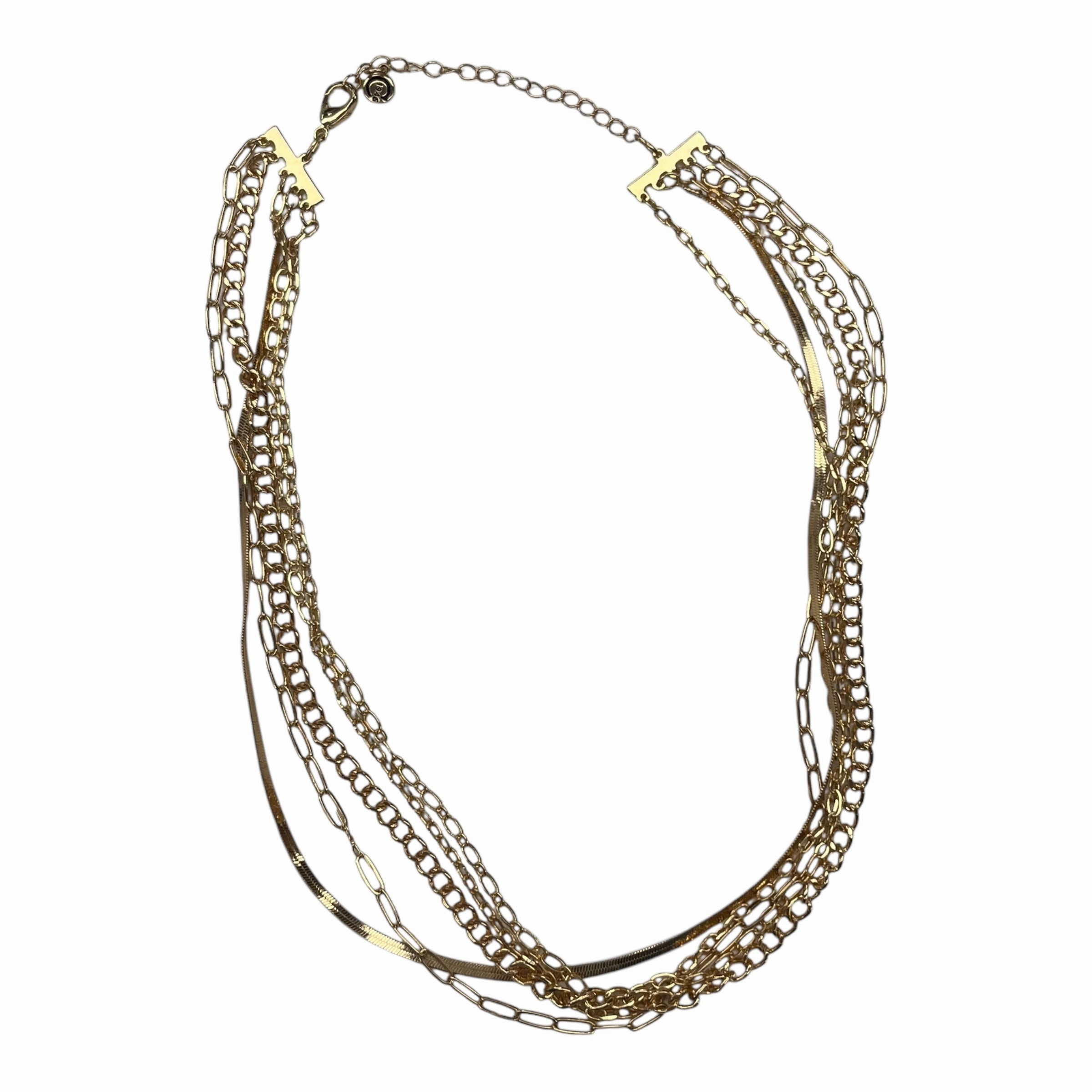 Necklace Layered By Clothes Mentor In Gold
