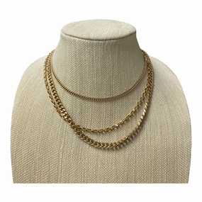 Necklace Layered  In Gold