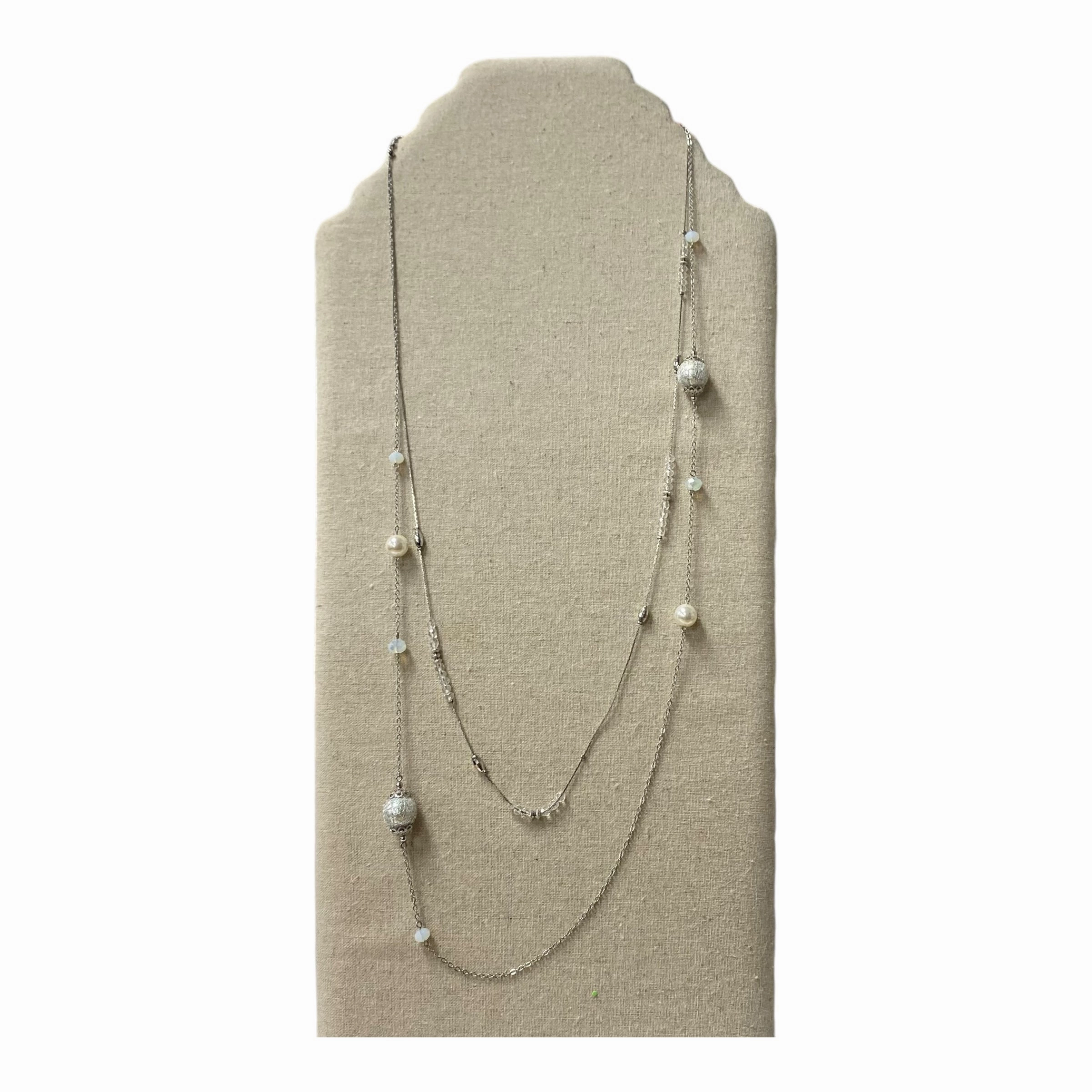 Necklace Layered  In Silver