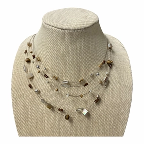 Necklace Layered In Tan
