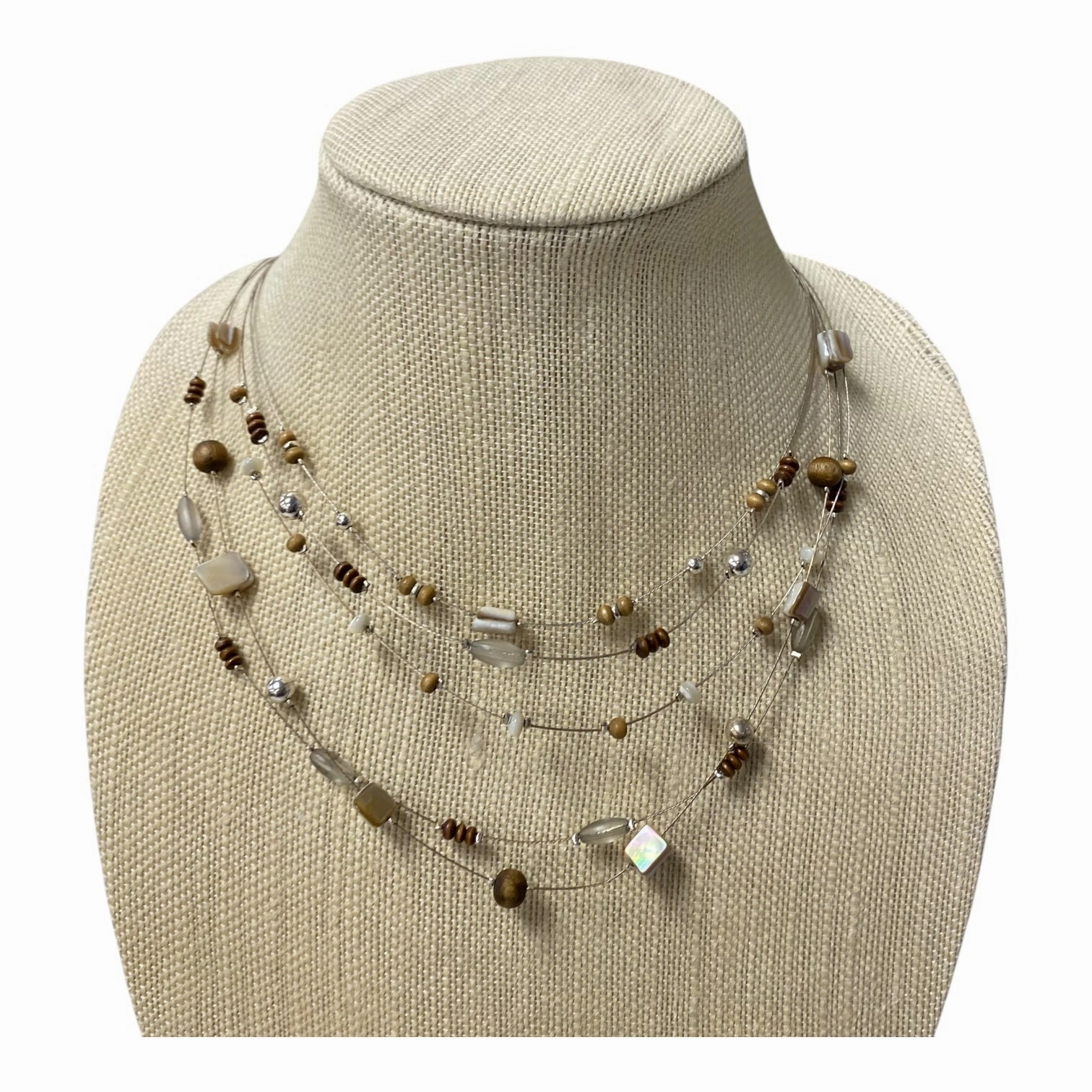 Necklace Layered In Tan