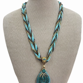 Necklace Pendant By Cme In Blue & Gold