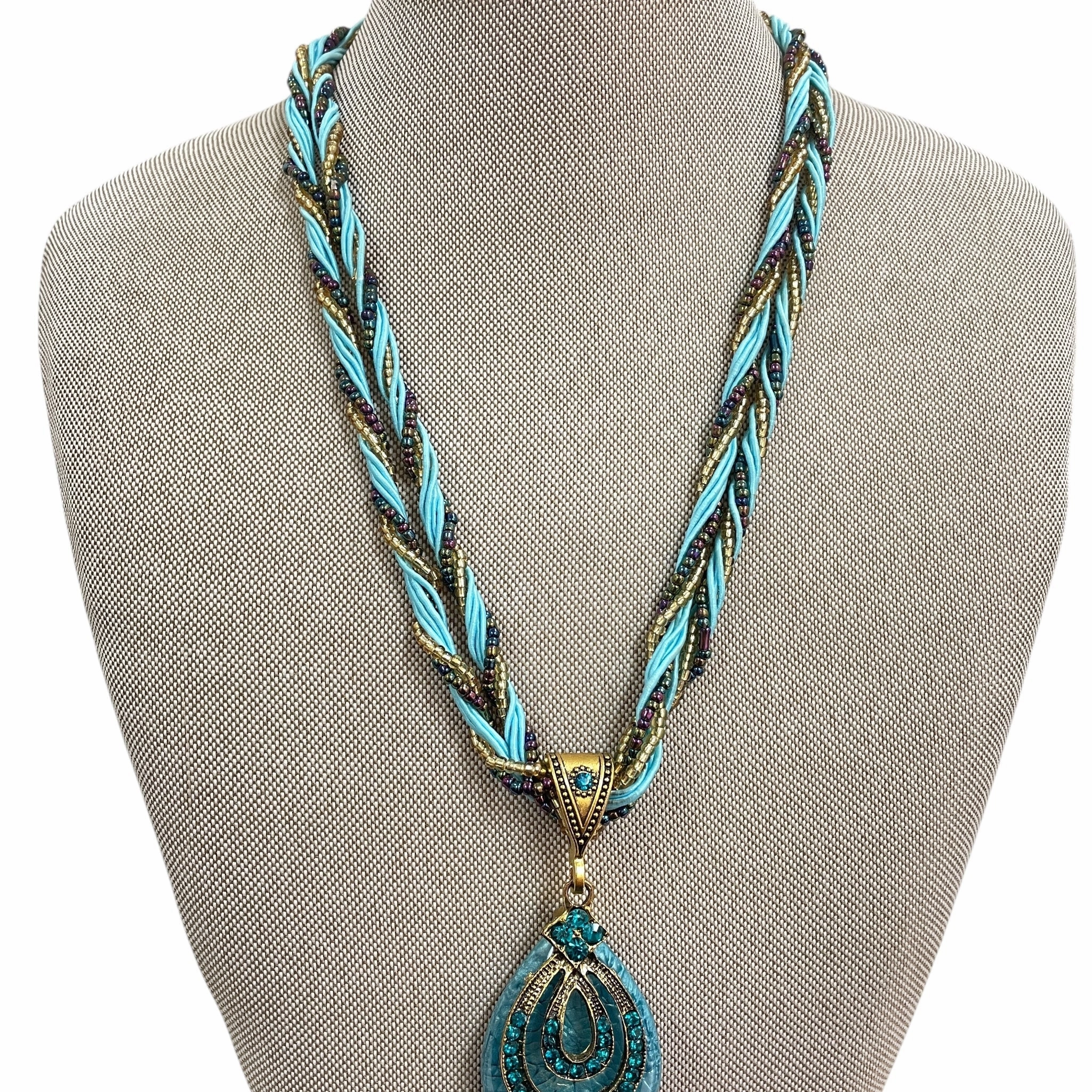 Necklace Pendant By Cme In Blue & Gold
