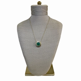NECKLACE PENDANT by HOUSE OF HARLOW In GOLD & GREEN