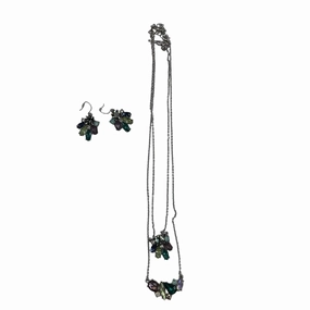 Necklace Set By Cmc In Green & Silver