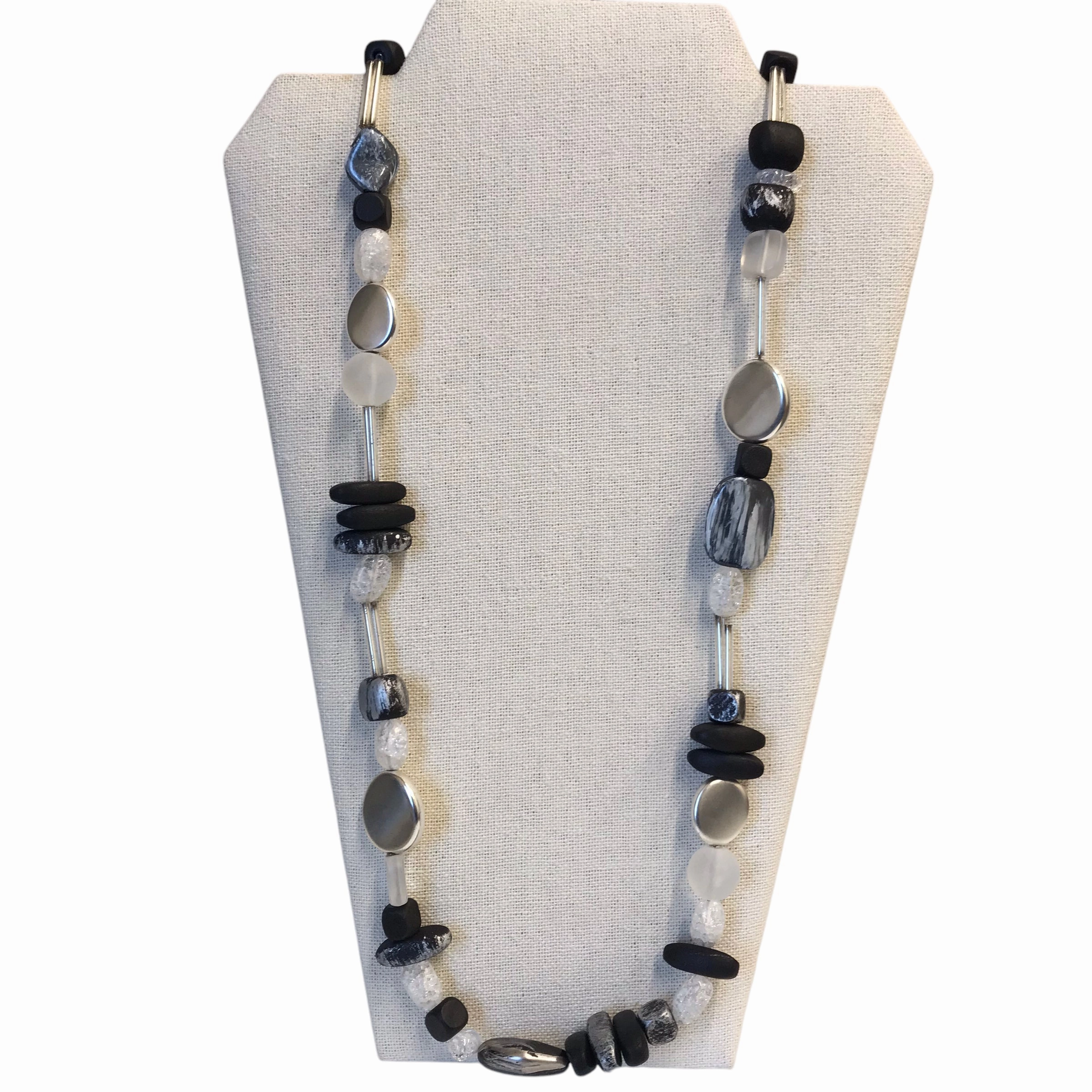 Necklace Statement By Chicos In Black & Silver
