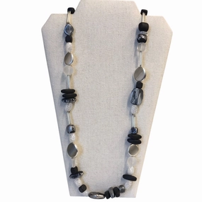 Necklace Statement By Chicos In Black & Silver
