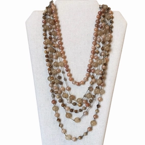 Necklace Statement By Talbots In Tan