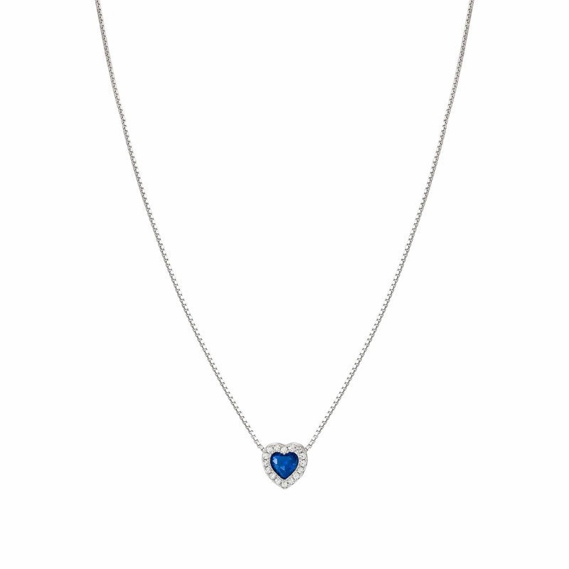 Nomination All My Love Necklace, Heart, Blue Cubic Zirconia, Silver
