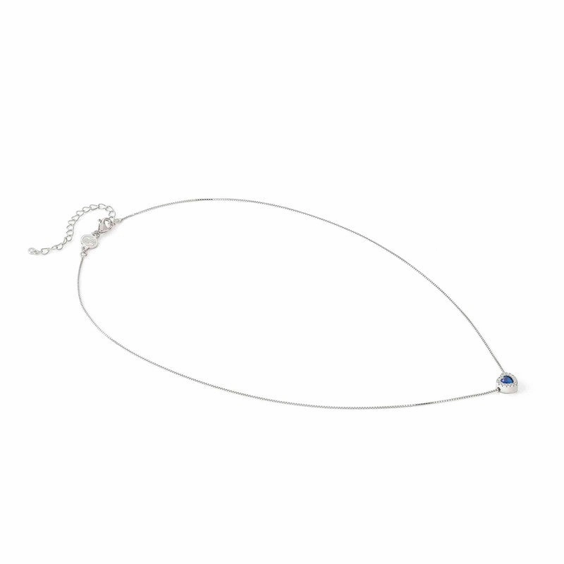 Nomination All My Love Necklace, Heart, Blue Cubic Zirconia, Silver