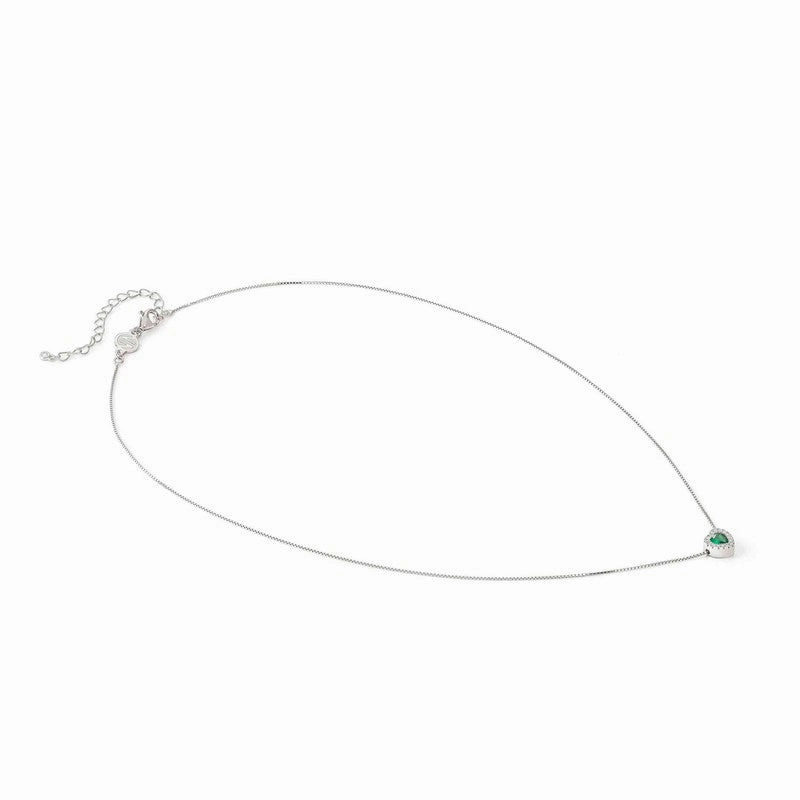 Nomination All My Love Necklace, Heart, Green Cubic Zirconia , Silver