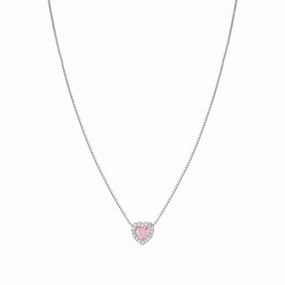 Nomination All My Love Necklace, Heart, Pink Cubic Zirconia, Silver