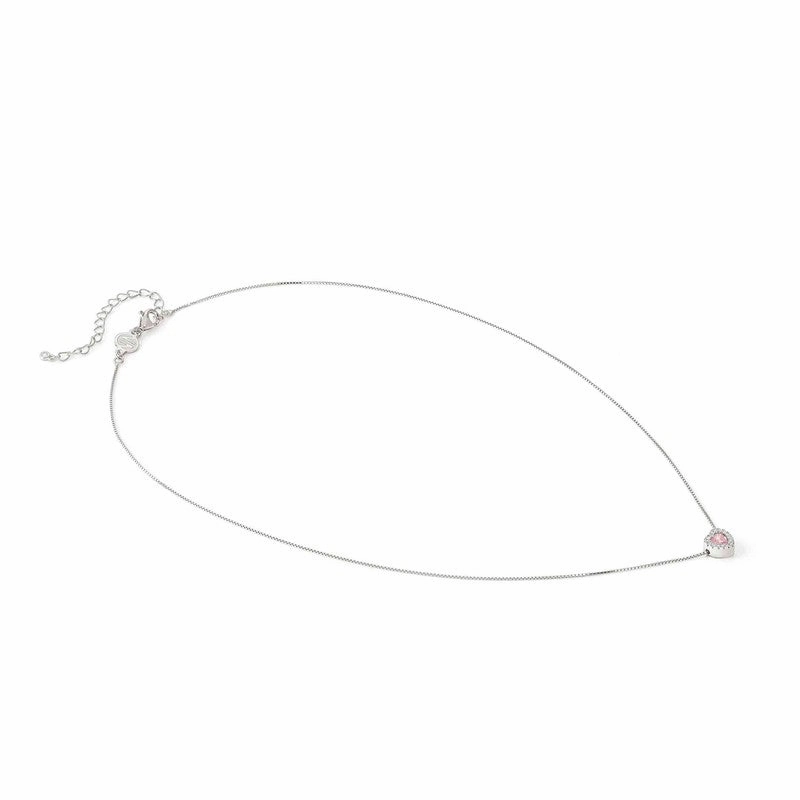 Nomination All My Love Necklace, Heart, Pink Cubic Zirconia, Silver