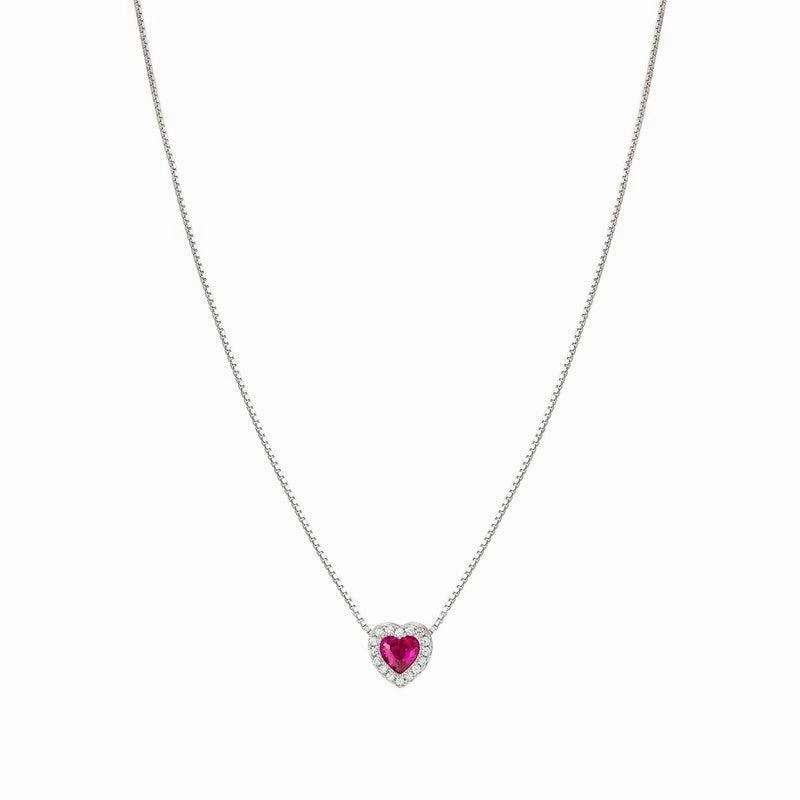 Nomination All My Love Necklace, Heart, Red Cubic Zirconia, Silver