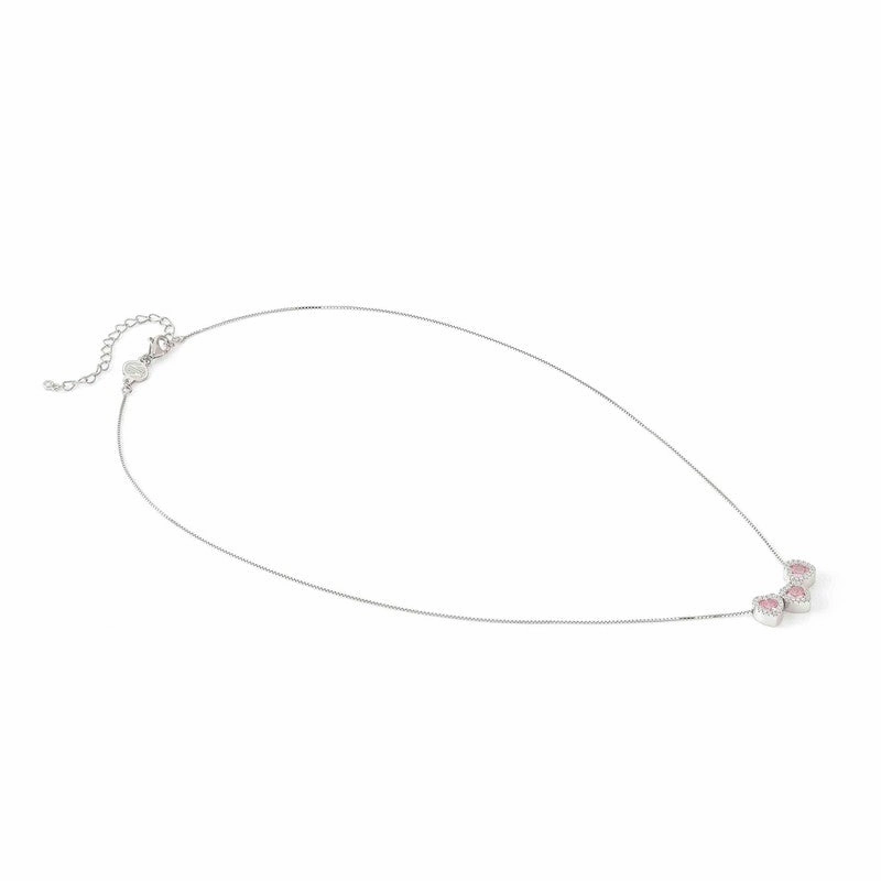 Nomination All My Love Necklace, Triple Heart, Pink Cubic Zirconia , Silver