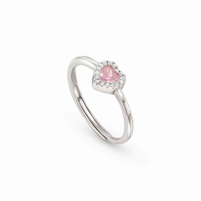 Nomination All My Love Ring, Heart, Pink Cubic Zirconia, Silver