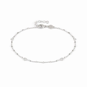 Nomination Anklets, Hearts, White Cubic Zirconia, Silver