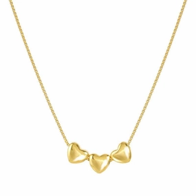 Nomination Armonica Necklace, Hearts, Gold, Sterling Silver