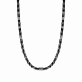 Nomination B-Yond Necklace, Hyper Edition, Washer Link Chain, Black Cubic Zirconia, Vintage Black PVD, Stainless Steel