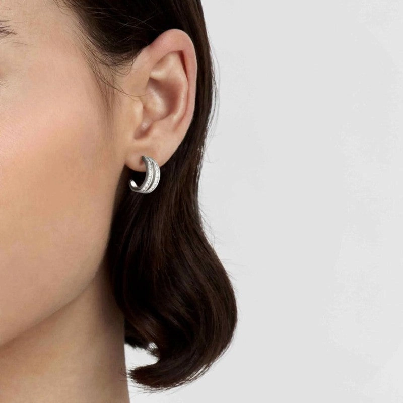 Nomination Carismatica Earrings, White Cubic Zirconia, Silver
