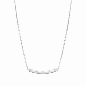 Nomination Carismatica Necklace, Bar, White Cubic Zirconia, Silver