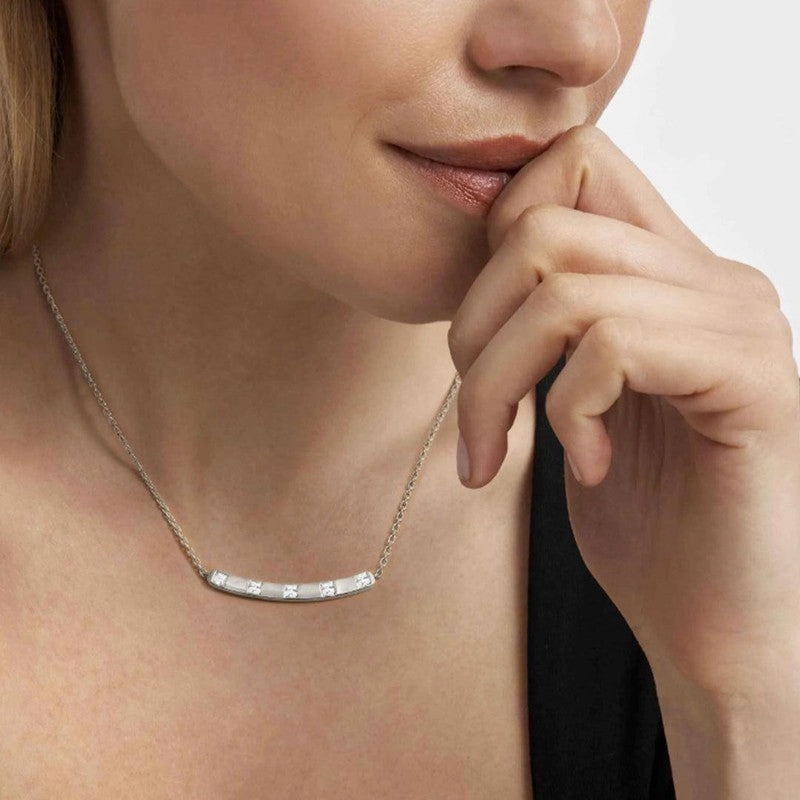 Nomination Carismatica Necklace, Bar, White Cubic Zirconia, Silver