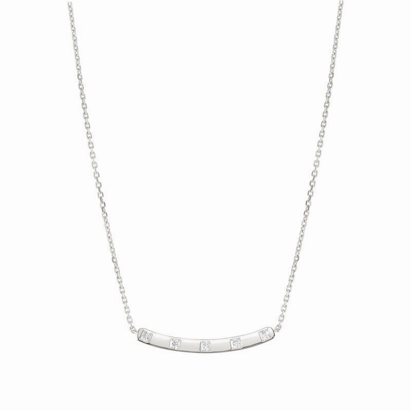 Nomination Carismatica Necklace, Bar, White Cubic Zirconia, Silver