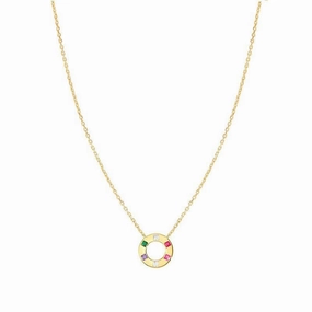 Nomination Carismatica Necklace, Circle, Multicolour Cubic Zirconia, 18K Gold