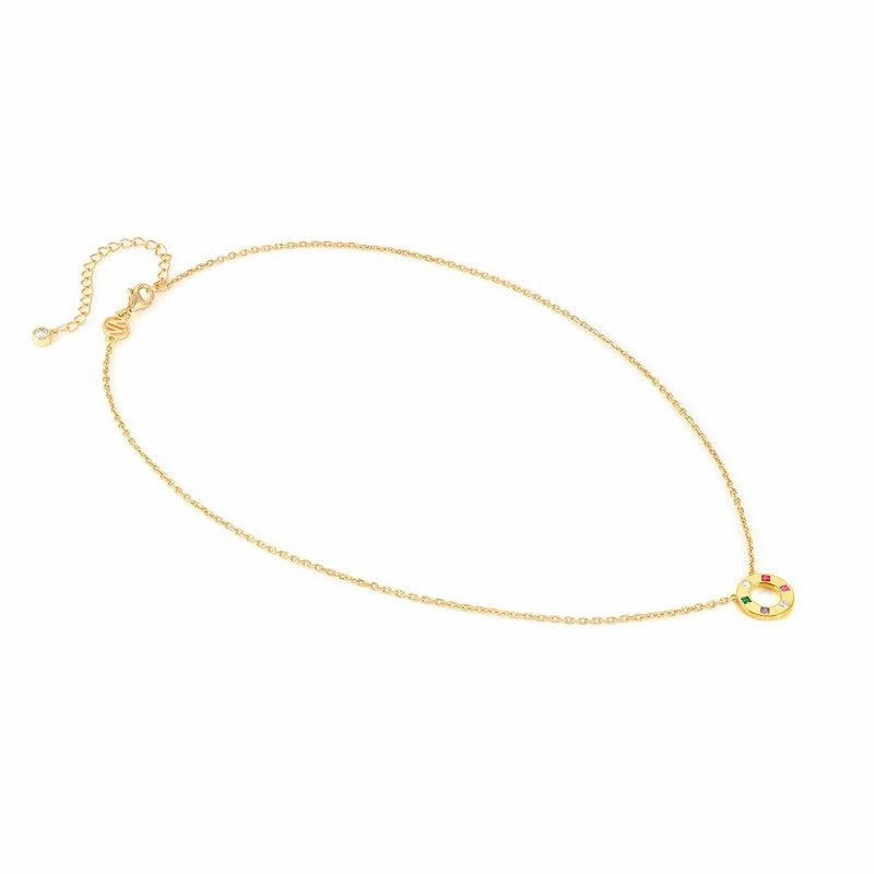 Nomination Carismatica Necklace, Circle, Multicolour Cubic Zirconia, 18K Gold