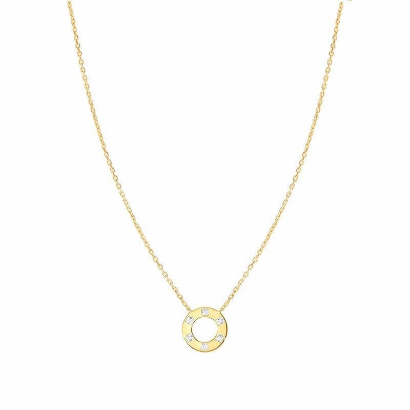 Nomination Carismatica Necklace, Circle, White Cubic Zirconia, 18K Gold