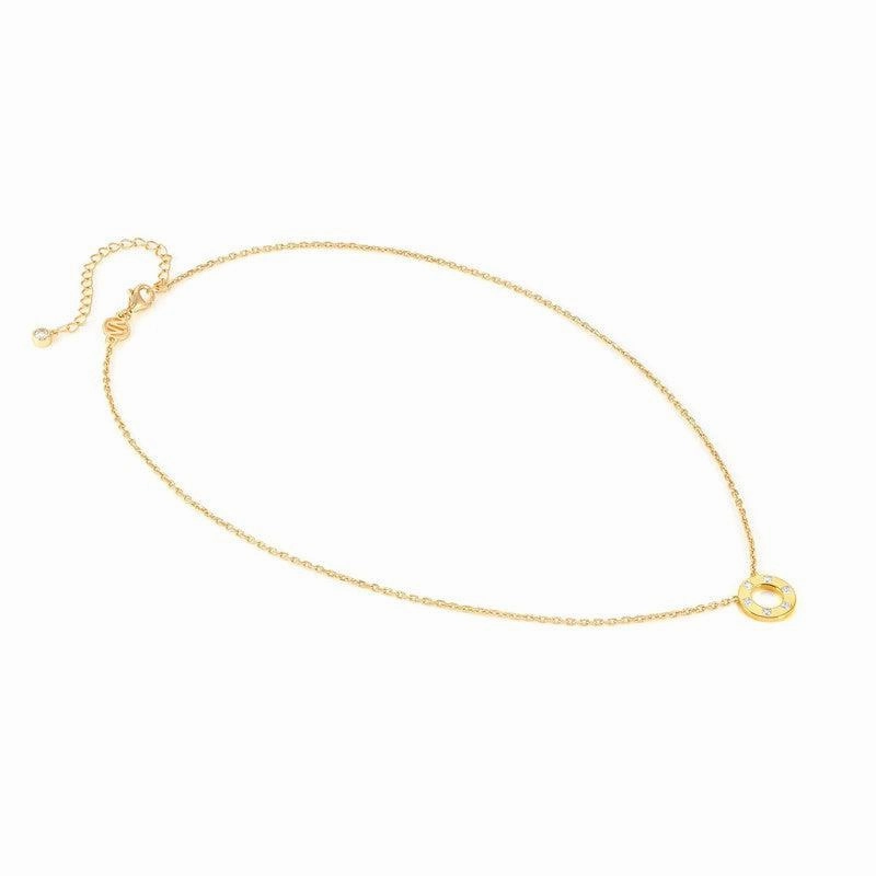Nomination Carismatica Necklace, Circle, White Cubic Zirconia, 18K Gold