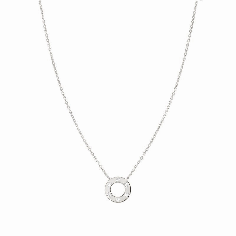 Nomination Carismatica Necklace, Circle, White Cubic Zirconia, Silver